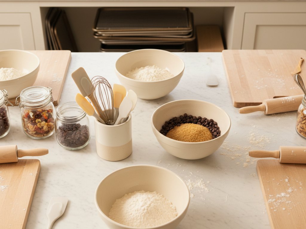 Baking class workspace